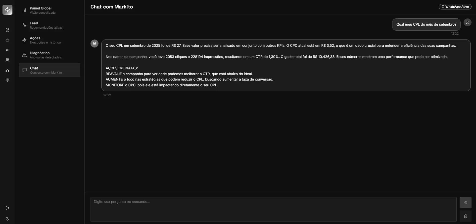 Capa da demonstração do Markito AI